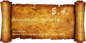 Bocsanszki Aniella névjegykártya